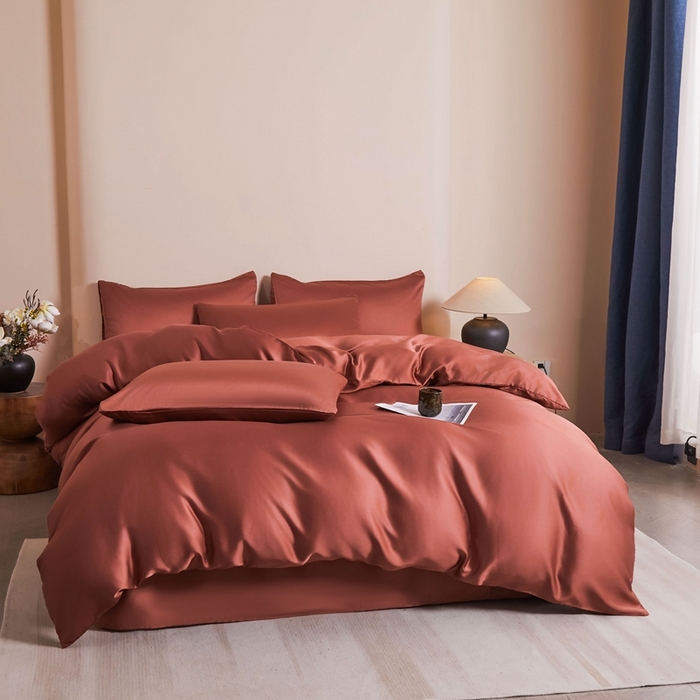 91家纺网 家纺一手货源 找家纺 雅萱家纺 2026新款60s天丝四件套 60s天丝暖茶色