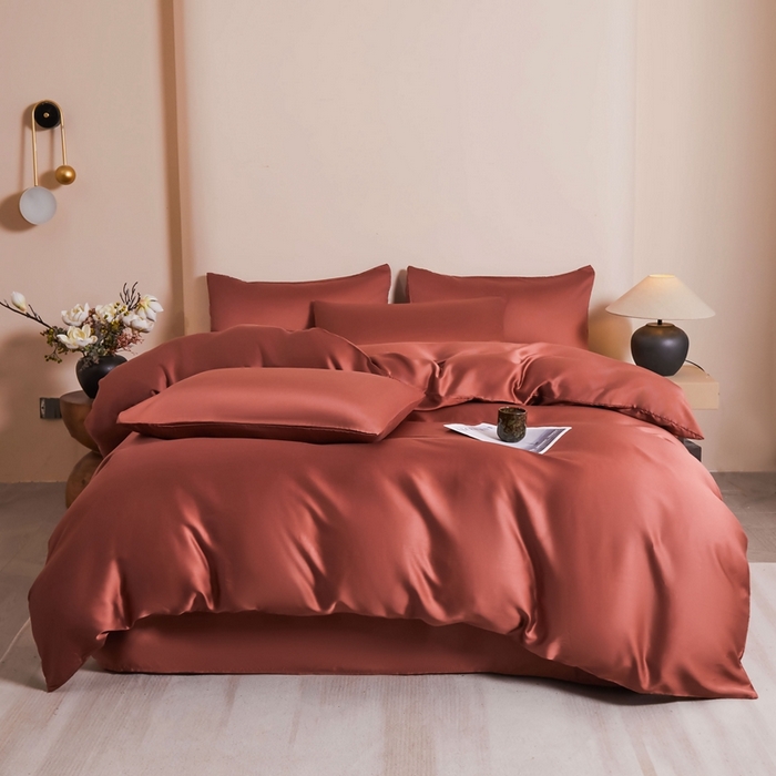 91家纺网 家纺一手货源 找家纺 雅萱家纺 2026新款60s天丝四件套 60s天丝暖茶色