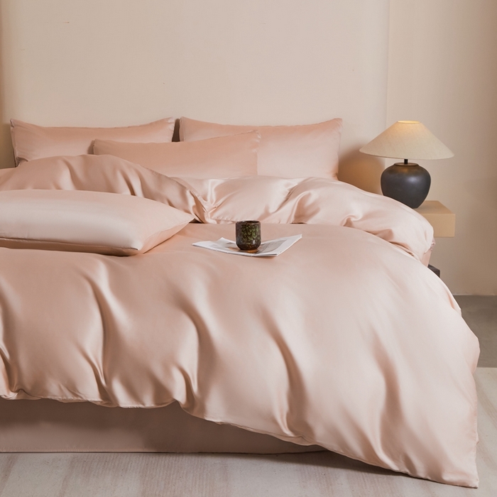 雅萱家纺 2026新款60s天丝四件套 60s天丝柔雾粉