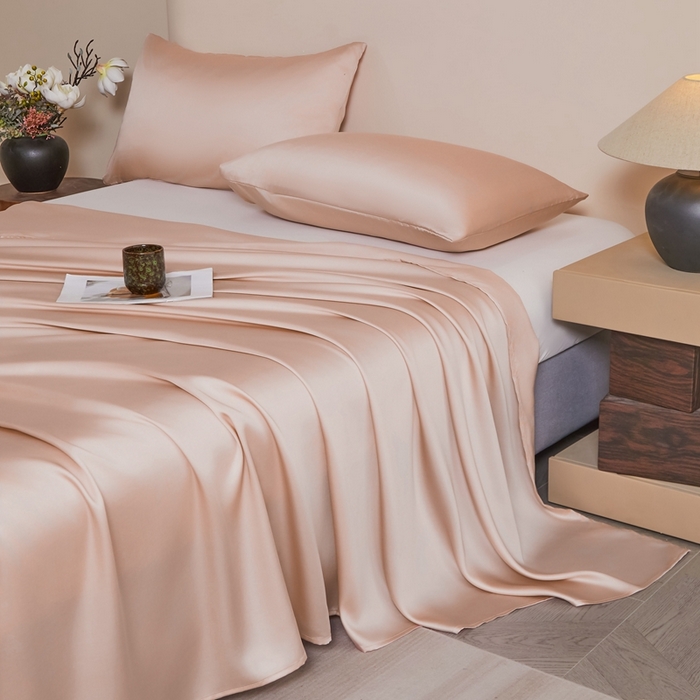 91家纺网 家纺一手货源 找家纺 雅萱家纺 2026新款60s天丝四件套 60s天丝柔雾粉