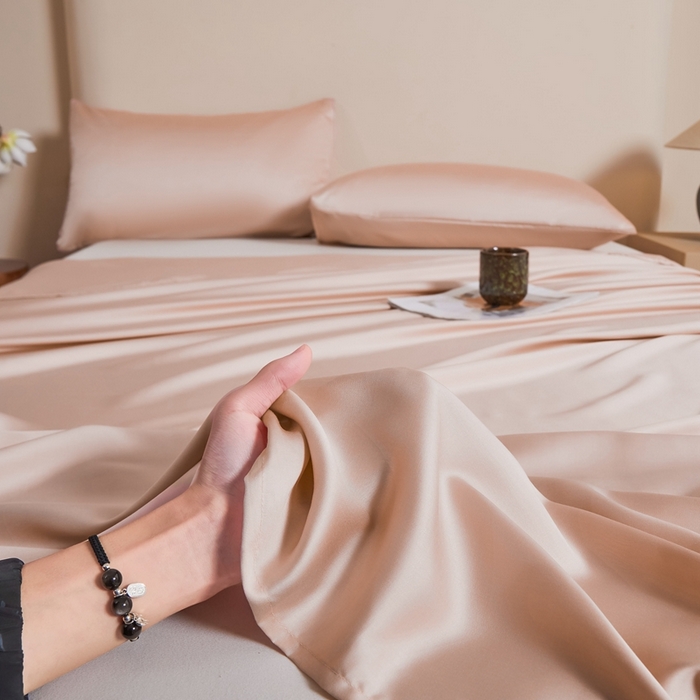 91家纺网 家纺一手货源 找家纺 雅萱家纺 2026新款60s天丝四件套 60s天丝柔雾粉