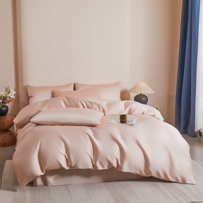 91家纺网 家纺一手货源 找家纺 雅萱家纺 2026新款60s天丝四件套 60s天丝柔雾粉