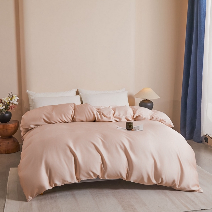 91家纺网 家纺一手货源 找家纺 雅萱家纺 2026新款60s天丝四件套 60s天丝柔雾粉