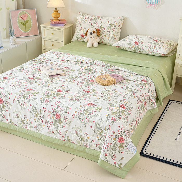 91家纺网 家纺一手货源 找家纺 （总）丫丫家纺 2026新全棉印花夏被空调被双人薄被子单人学生夏凉被 