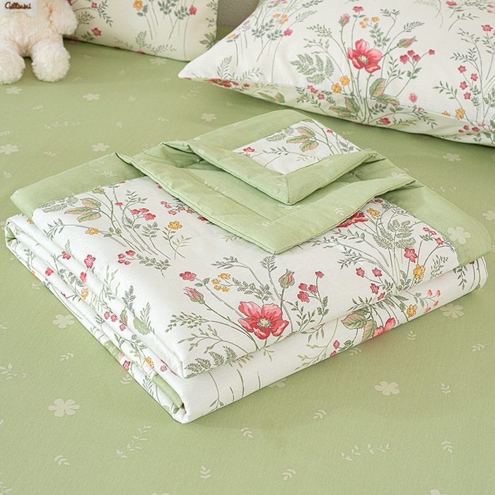 91家纺网 家纺一手货源 找家纺 丫丫家纺  2024直播爆款冬被A+兔兔绒豆豆被三层夹棉加厚毛毯毯子牛奶绒冬被泡泡兔毛绒保暖被子被芯 花若盛开