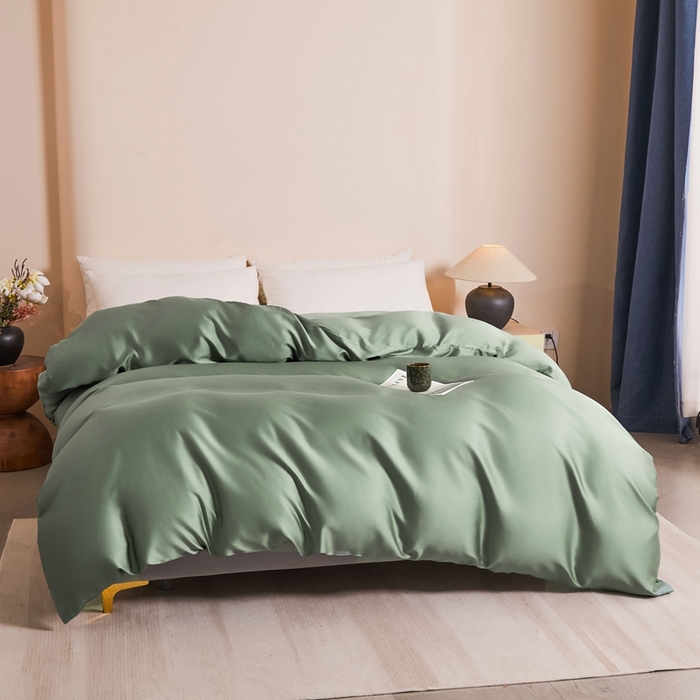 91家纺网 家纺一手货源 找家纺 雅萱家纺 2026新款60s天丝被套单品被套被套单件 60s天丝橄榄绿