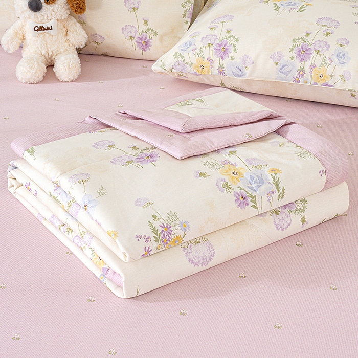 丫丫家纺 2026新全棉印花夏被空调被双人薄被子单人学生夏凉被  云间柔