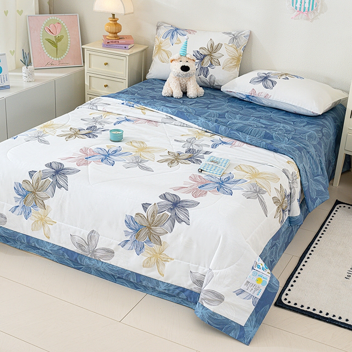 91家纺网 家纺一手货源 找家纺 丫丫家纺 2026新全棉印花夏被空调被双人薄被子单人学生夏凉被  安丽