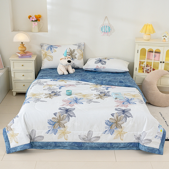 91家纺网 家纺一手货源 找家纺 丫丫家纺 2026新全棉印花夏被空调被双人薄被子单人学生夏凉被  安丽