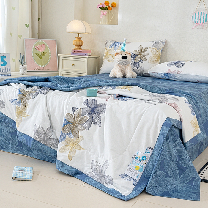 91家纺网 家纺一手货源 找家纺 丫丫家纺 2026新全棉印花夏被空调被双人薄被子单人学生夏凉被  安丽