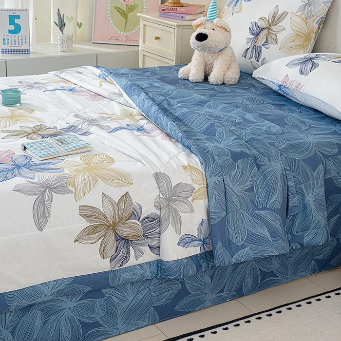 91家纺网 家纺一手货源 找家纺 丫丫家纺 2026新全棉印花夏被空调被双人薄被子单人学生夏凉被  安丽