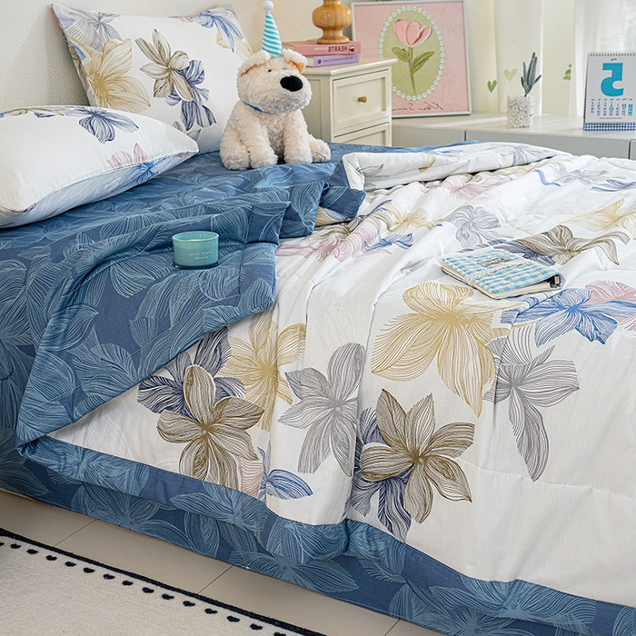 91家纺网 家纺一手货源 找家纺 丫丫家纺 2026新全棉印花夏被空调被双人薄被子单人学生夏凉被  安丽