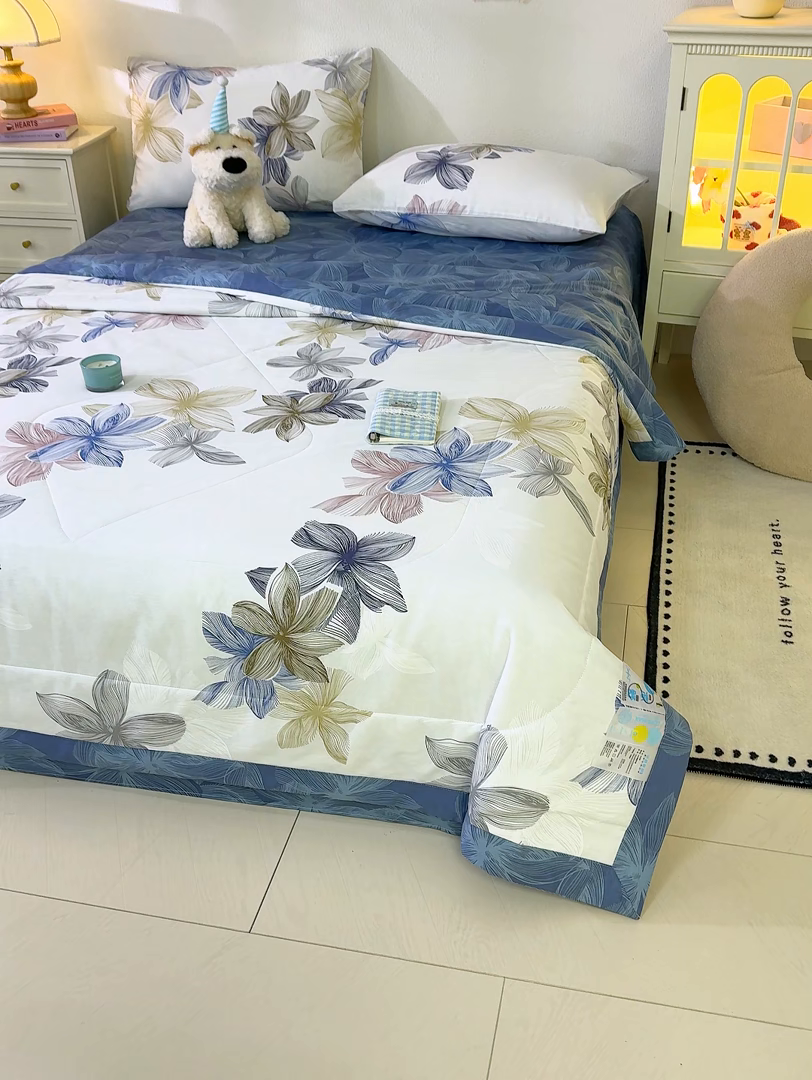 91家纺网 家纺一手货源 找家纺 丫丫家纺 2026新全棉印花夏被空调被双人薄被子单人学生夏凉被  安丽