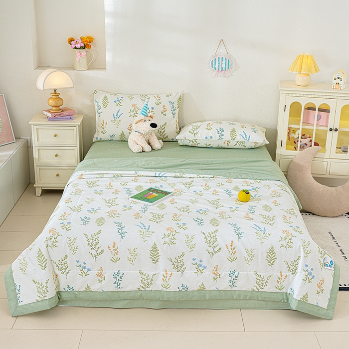 91家纺网 家纺一手货源 找家纺 丫丫家纺 2026新全棉印花夏被空调被双人薄被子单人学生夏凉被  芳草集