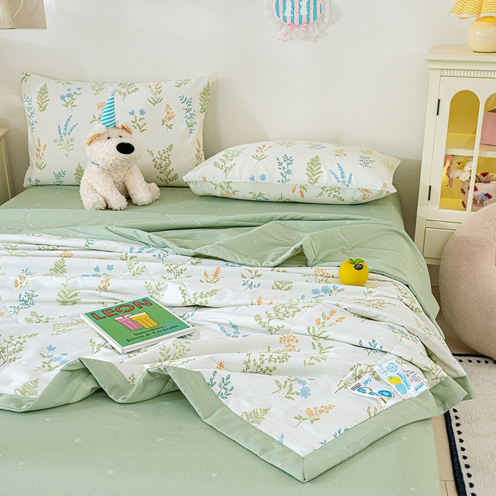 91家纺网 家纺一手货源 找家纺 丫丫家纺 2026新全棉印花夏被空调被双人薄被子单人学生夏凉被  芳草集