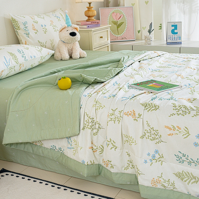 91家纺网 家纺一手货源 找家纺 丫丫家纺 2026新全棉印花夏被空调被双人薄被子单人学生夏凉被  芳草集