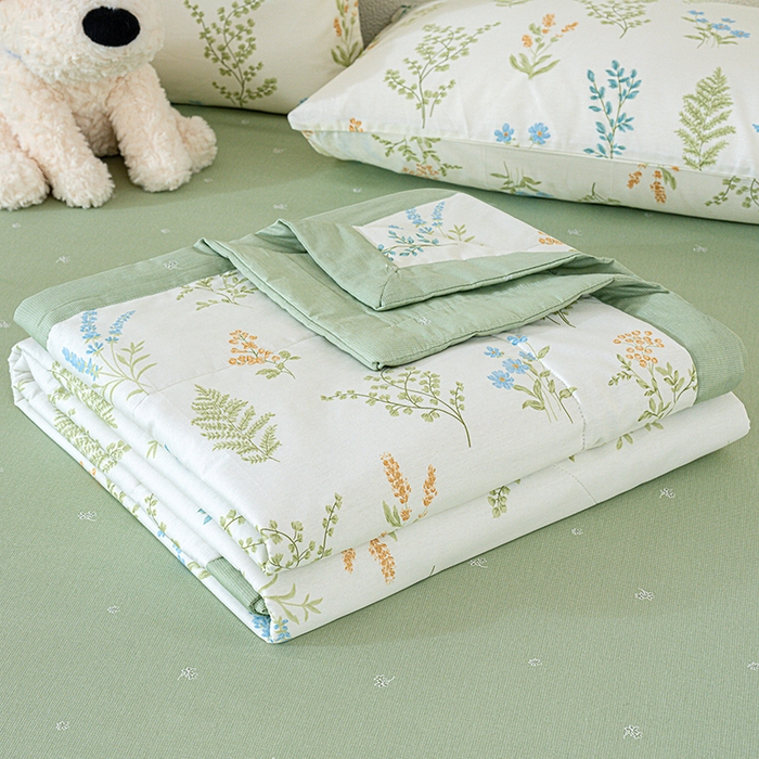 丫丫家纺 2026新全棉印花夏被空调被双人薄被子单人学生夏凉被  芳草集