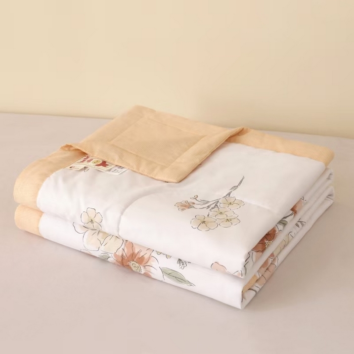 91家纺网 家纺一手货源 找家纺 丫丫家纺 2026新全棉印花夏被空调被双人薄被子单人学生夏凉被  花想荣