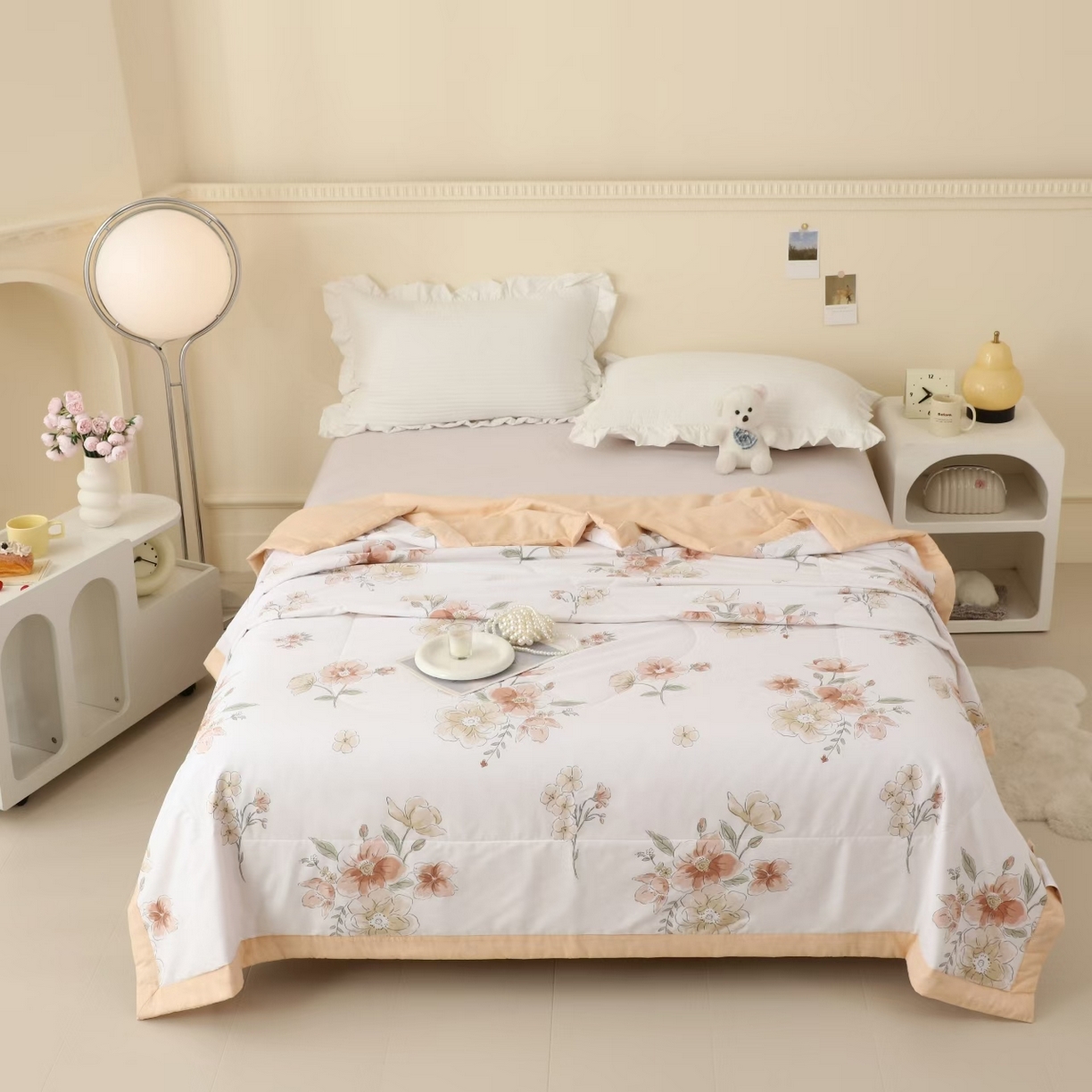 91家纺网 家纺一手货源 找家纺 丫丫家纺 2026新全棉印花夏被空调被双人薄被子单人学生夏凉被  花想荣