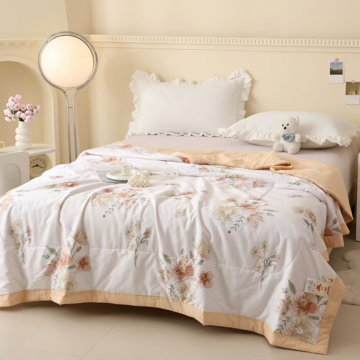 91家纺网 家纺一手货源 找家纺 丫丫家纺 2026新全棉印花夏被空调被双人薄被子单人学生夏凉被  花想荣