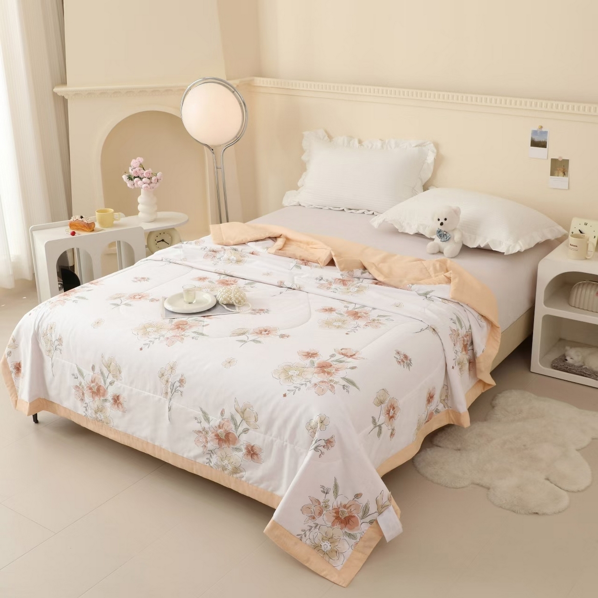 91家纺网 家纺一手货源 找家纺 丫丫家纺 2026新全棉印花夏被空调被双人薄被子单人学生夏凉被  花想荣