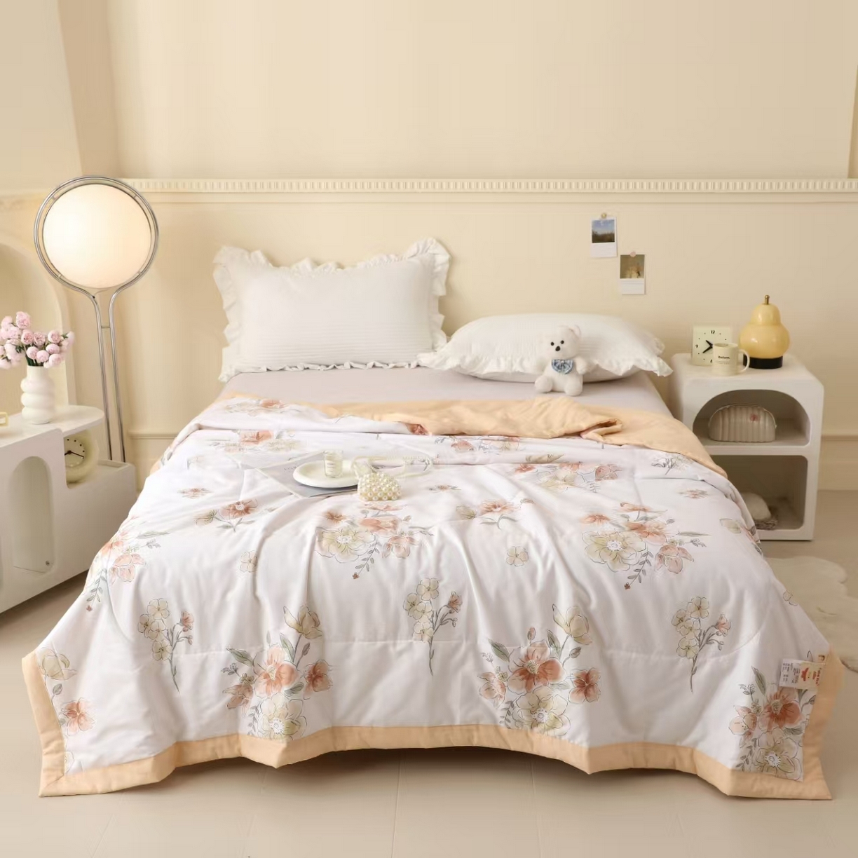 91家纺网 家纺一手货源 找家纺 丫丫家纺 2026新全棉印花夏被空调被双人薄被子单人学生夏凉被  花想荣