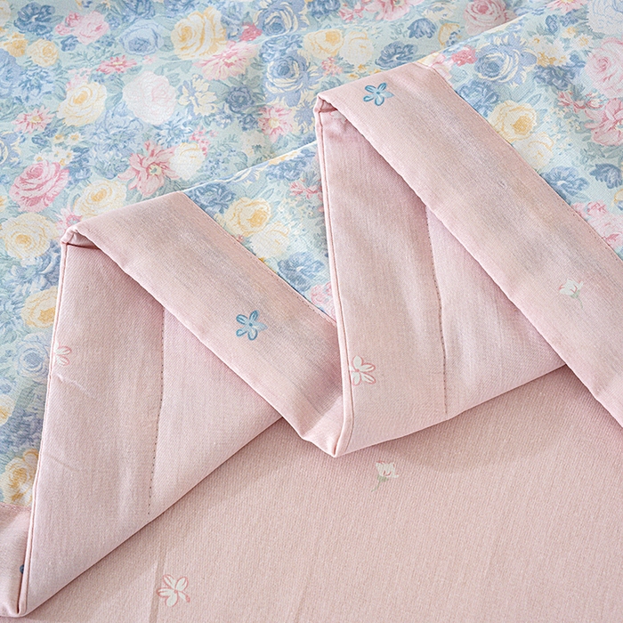 91家纺网 家纺一手货源 找家纺 丫丫家纺 2026新全棉印花夏被空调被双人薄被子单人学生夏凉被  岚花绪-灰