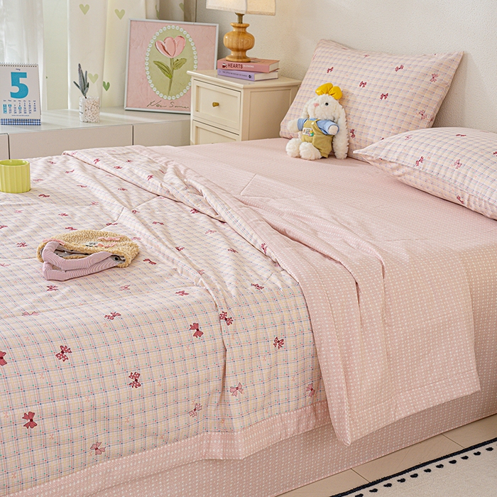 91家纺网 家纺一手货源 找家纺 丫丫家纺 2026新全棉印花夏被空调被双人薄被子单人学生夏凉被  梦境手账