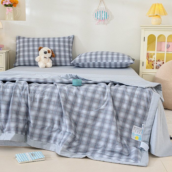 91家纺网 家纺一手货源 找家纺 丫丫家纺 2026新全棉印花夏被空调被双人薄被子单人学生夏凉被  青格夏梦