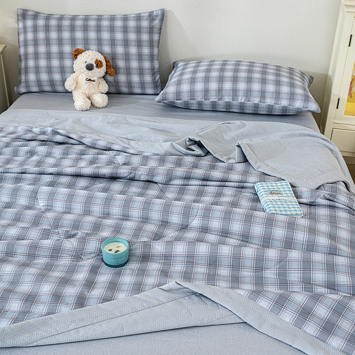 91家纺网 家纺一手货源 找家纺 丫丫家纺 2026新全棉印花夏被空调被双人薄被子单人学生夏凉被  青格夏梦