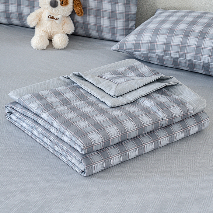 丫丫家纺 2026新全棉印花夏被空调被双人薄被子单人学生夏凉被  青格夏梦