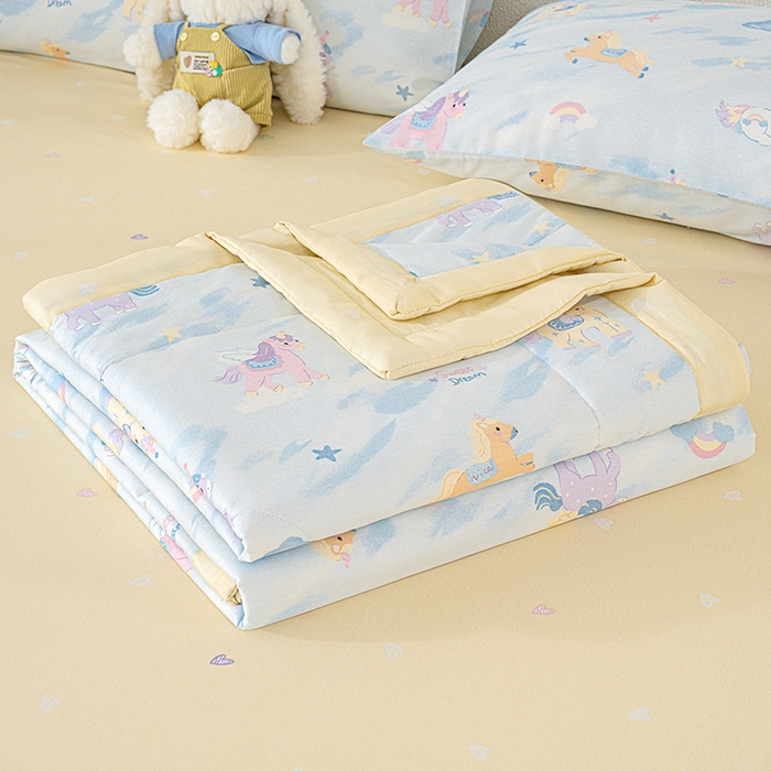 丫丫家纺 2026新全棉印花夏被空调被双人薄被子单人学生夏凉被  星芒小马