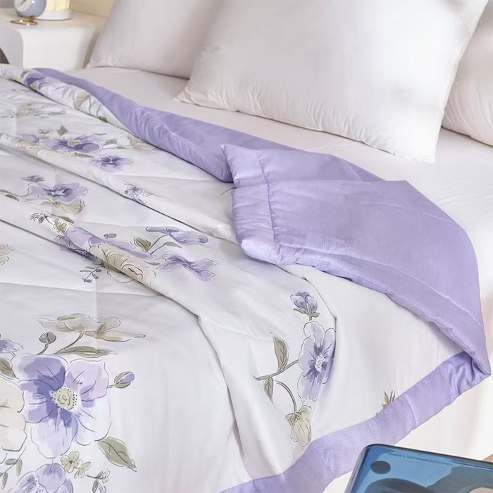 91家纺网 家纺一手货源 找家纺 丫丫家纺 2026新全棉印花夏被空调被双人薄被子单人学生夏凉被  紫气东来