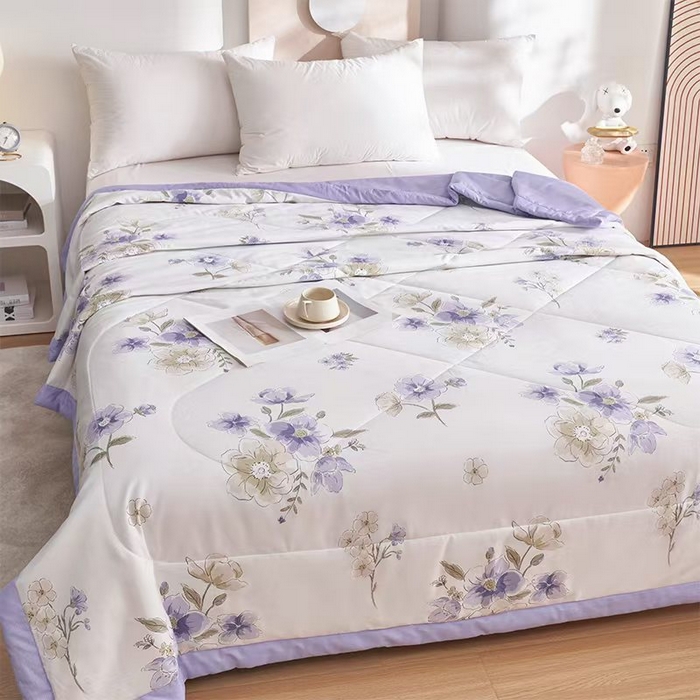 91家纺网 家纺一手货源 找家纺 丫丫家纺 2026新全棉印花夏被空调被双人薄被子单人学生夏凉被  紫气东来