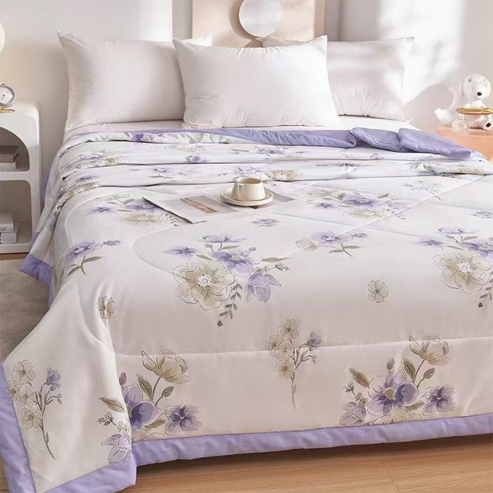 91家纺网 家纺一手货源 找家纺 丫丫家纺 2026新全棉印花夏被空调被双人薄被子单人学生夏凉被  紫气东来