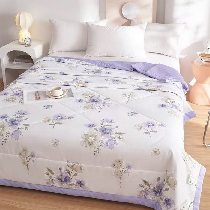 91家纺网 家纺一手货源 找家纺 丫丫家纺 2026新全棉印花夏被空调被双人薄被子单人学生夏凉被  紫气东来