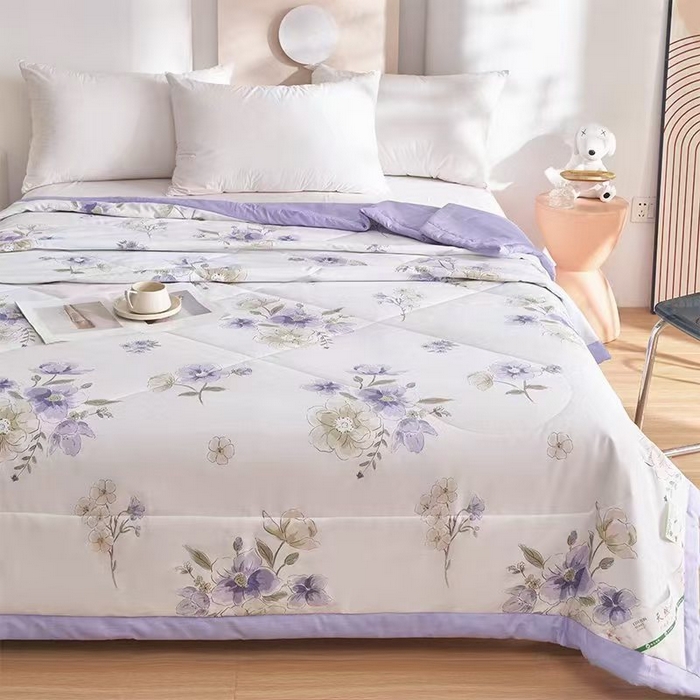 91家纺网 家纺一手货源 找家纺 丫丫家纺 2026新全棉印花夏被空调被双人薄被子单人学生夏凉被  紫气东来