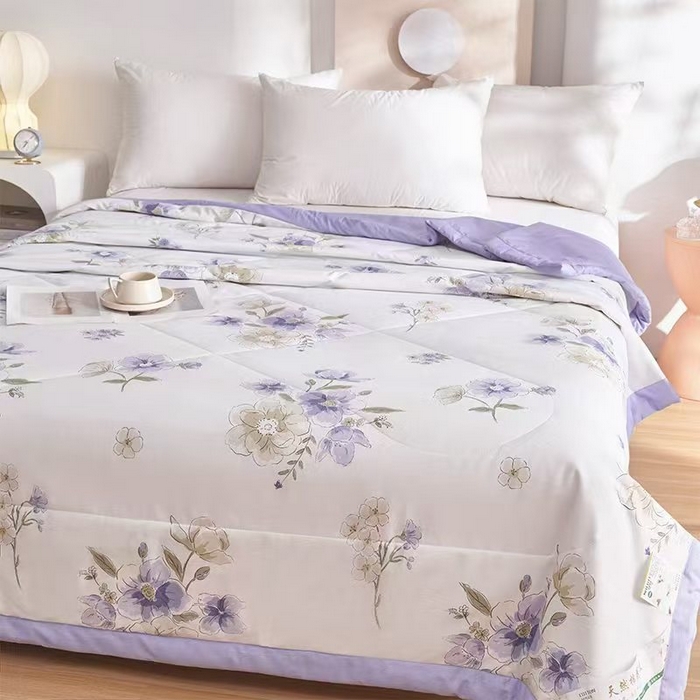 91家纺网 家纺一手货源 找家纺 丫丫家纺 2026新全棉印花夏被空调被双人薄被子单人学生夏凉被  紫气东来