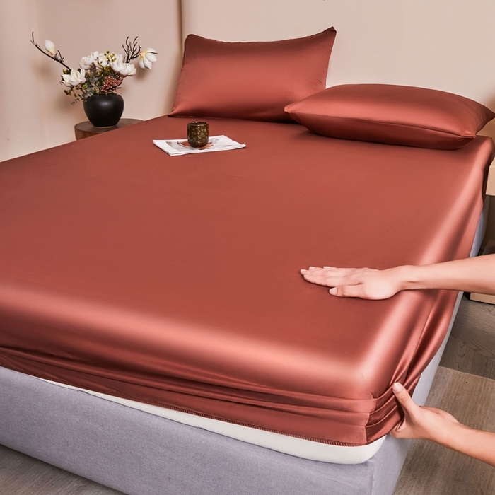 91家纺网 家纺一手货源 找家纺 雅萱家纺 2026新款60s天丝床笠单品床笠床笠单件 60s天丝暖茶色