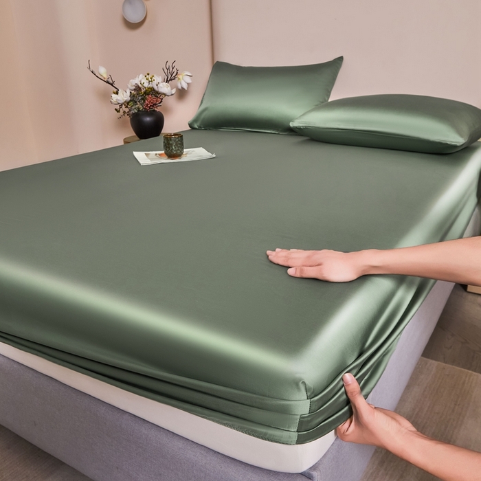 雅萱家纺 2026新款60s天丝床笠单品床笠床笠单件 60s天丝橄榄绿