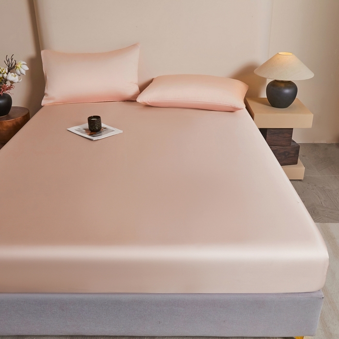 91家纺网 家纺一手货源 找家纺 雅萱家纺 2026新款60s天丝床笠单品床笠床笠单件 60s天丝柔雾粉