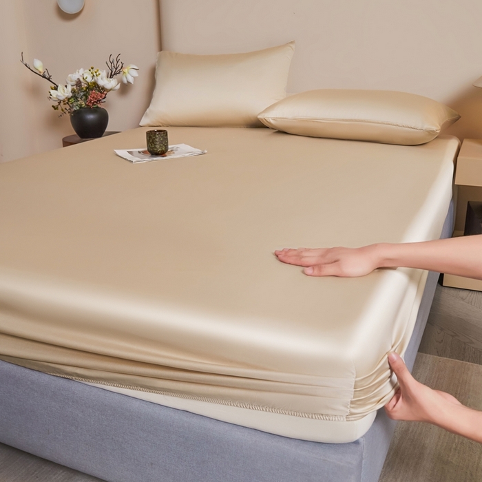 雅萱家纺 2026新款60s天丝床笠单品床笠床笠单件 60s天丝香槟金