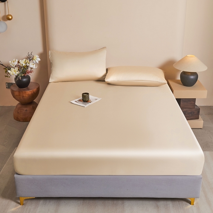 91家纺网 家纺一手货源 找家纺 雅萱家纺 2026新款60s天丝床笠单品床笠床笠单件 60s天丝香槟金