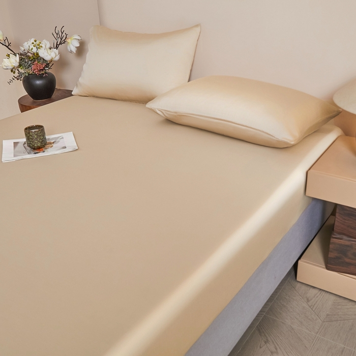 91家纺网 家纺一手货源 找家纺 雅萱家纺 2026新款60s天丝床笠单品床笠床笠单件 60s天丝香槟金