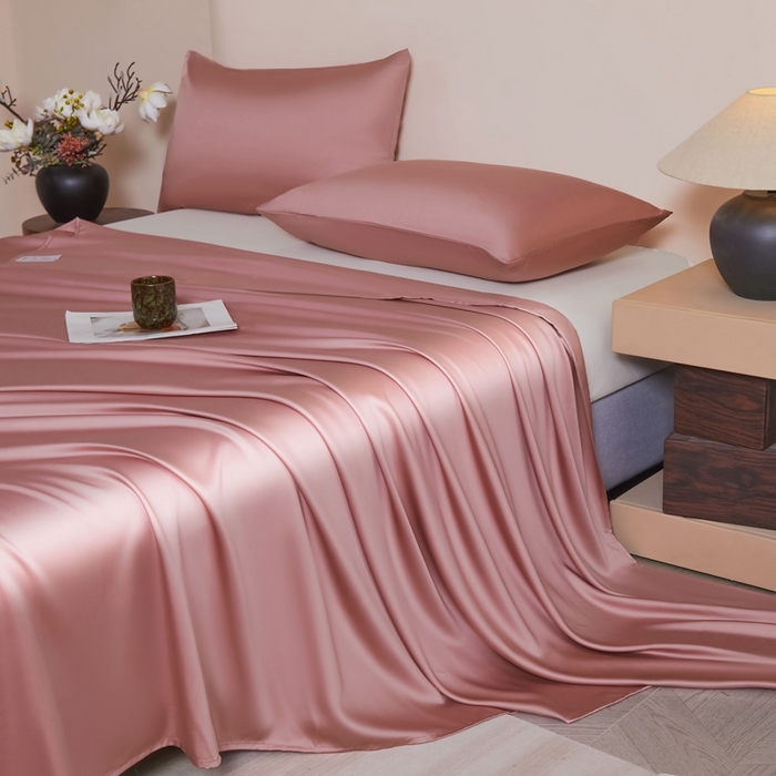 91家纺网 家纺一手货源 找家纺 雅萱家纺 2026新款60s天丝床单单品床单床单单件 60s天丝浆果粉