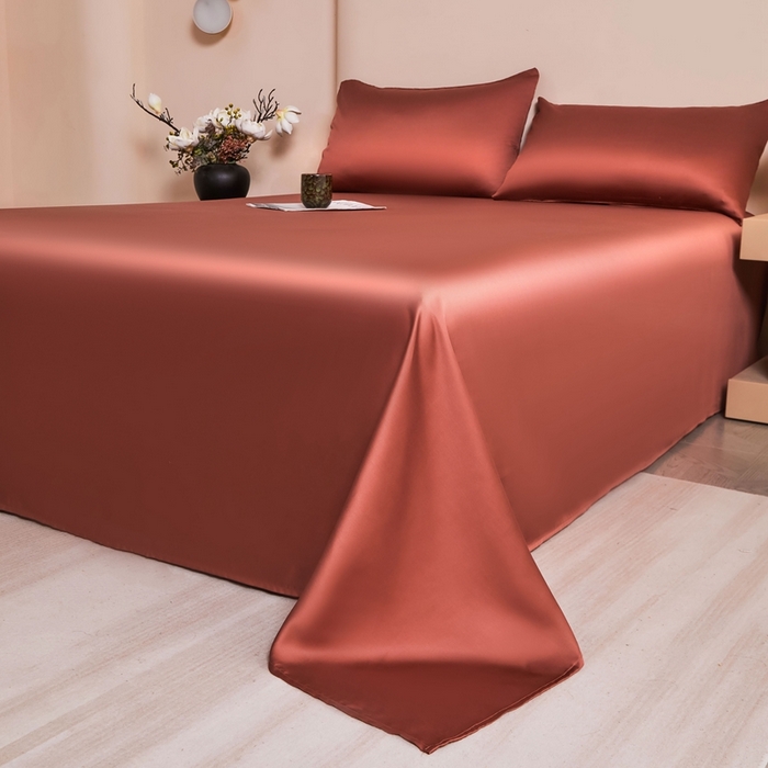 91家纺网 家纺一手货源 找家纺 雅萱家纺 2026新款60s天丝床单单品床单床单单件 60s天丝暖茶色