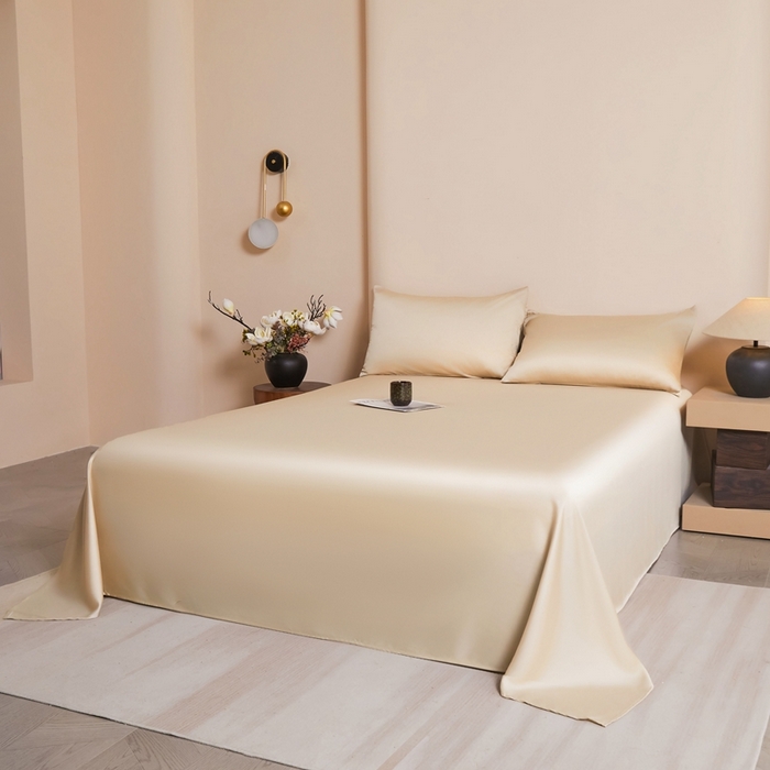 91家纺网 家纺一手货源 找家纺 雅萱家纺 2026新款60s天丝床单单品床单床单单件 60s天丝香槟金