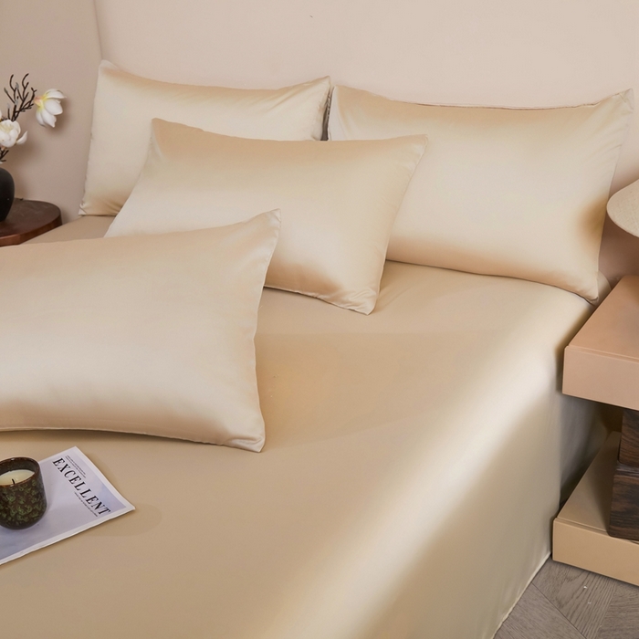 91家纺网 家纺一手货源 找家纺 雅萱家纺 2026新款60s天丝床单单品床单床单单件 60s天丝香槟金