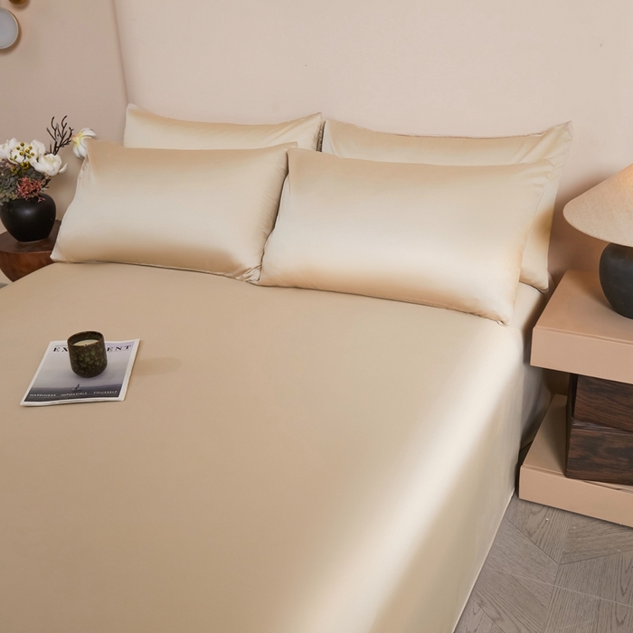 91家纺网 家纺一手货源 找家纺 雅萱家纺 2026新款60s天丝床单单品床单床单单件 60s天丝香槟金