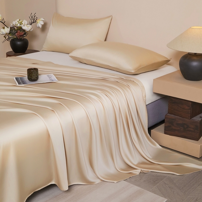 91家纺网 家纺一手货源 找家纺 雅萱家纺 2026新款60s天丝床单单品床单床单单件 60s天丝香槟金